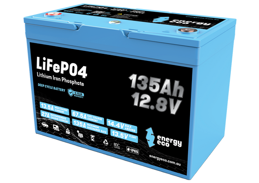 Energy Eco EE12-135-BT — 12V 135Ah LiFePO₄ Battery with Built-In Reset Button