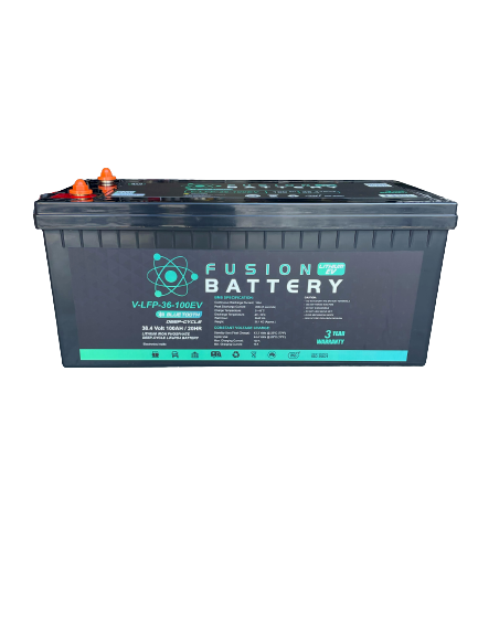 V-LFP-36-100EV | 38.4v 100AH Fusion Lithium Battery | EV Deep Cycle w/12A charger