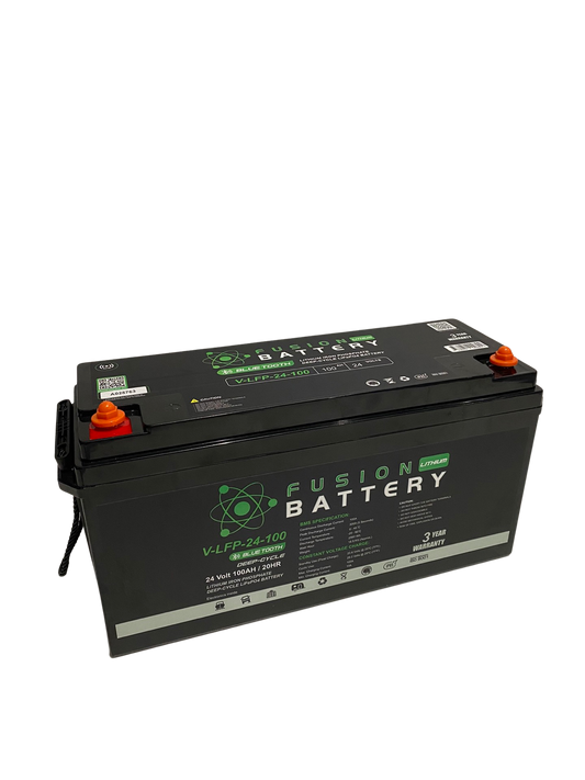 V-LFP-24-100 | 24v 100AH Fusion Lithium Battery | Deep Cycle