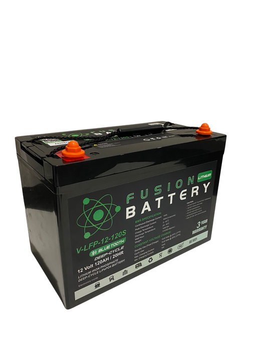 V-LFP-12-120S | 12v 120AH Fusion Lithium Battery | Deep Cycle