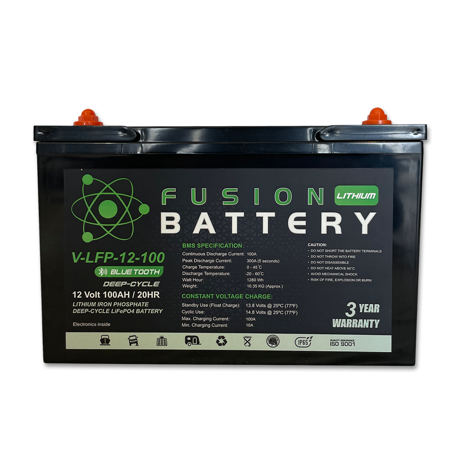 V-LFP-12-100 | 12v 100AH Fusion Lithium Battery | Deep Cycle