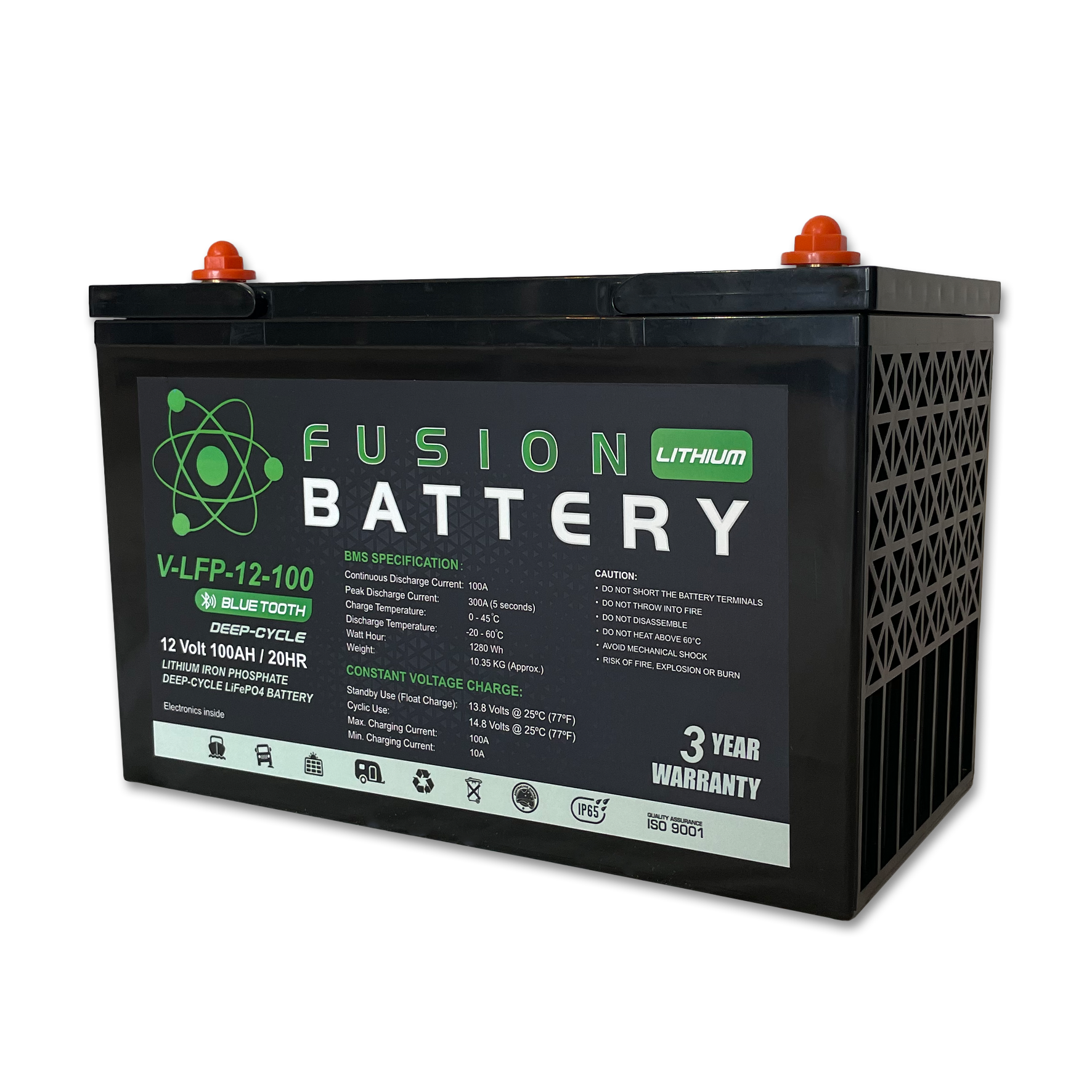 V-LFP-12-100 | 12v 100AH Fusion Lithium Battery | Deep Cycle