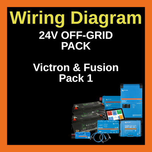 Wiring Diagram - 24v Off-Grid Pack | Victron & Fusion Pack 1
