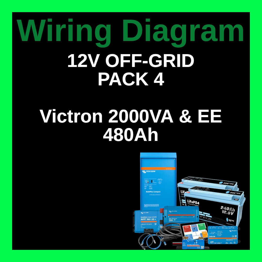Wiring Diagram - 12v Off-Grid Pack 4 | Victron 2000VA & EE 480Ah