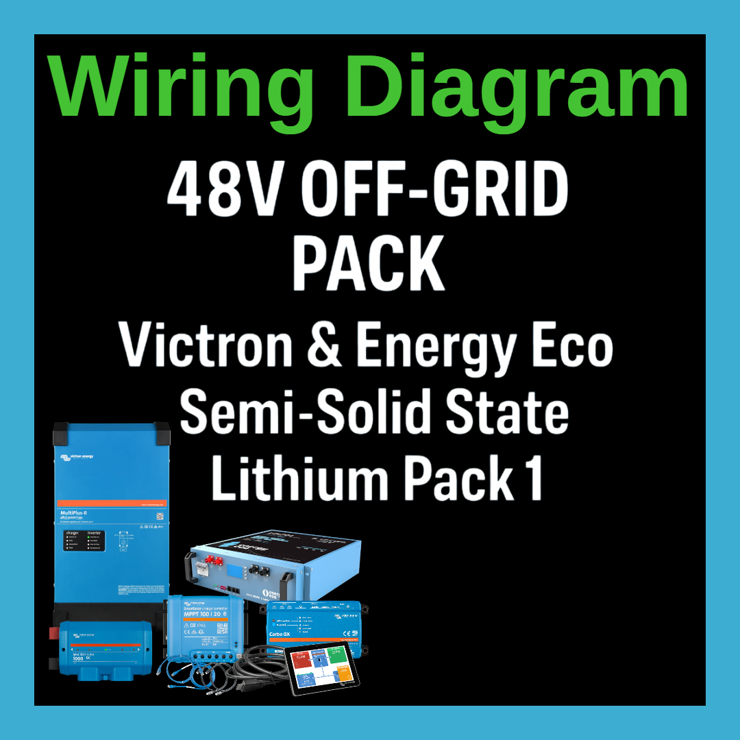 Wiring Diagram - 48v Off-Grid Pack | Victron & Energy Eco Semi-Solid State Lithium Pack 1