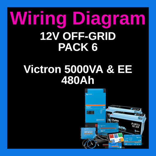 Wiring Diagram - 12v Off-Grid Pack 6 | Victron 5000VA & EE 480Ah