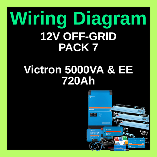 Wiring Diagram - 12v Off-Grid Pack 7 | Victron 5000VA & EE 720Ah