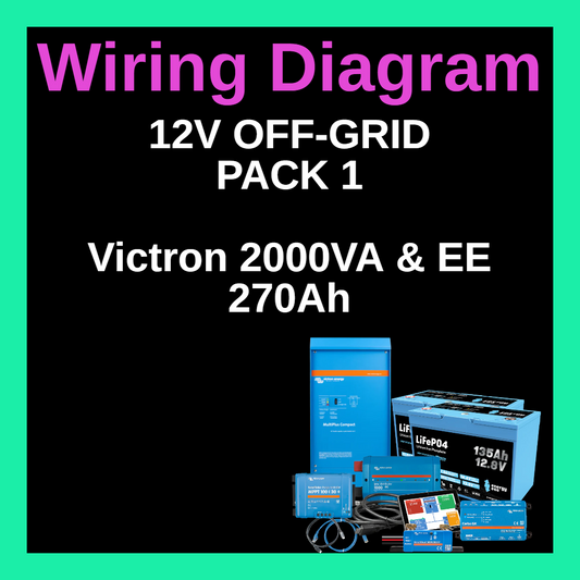Wiring Diagram - 12v Off-Grid Pack 1 | Victron 2000VA & EE 270Ah