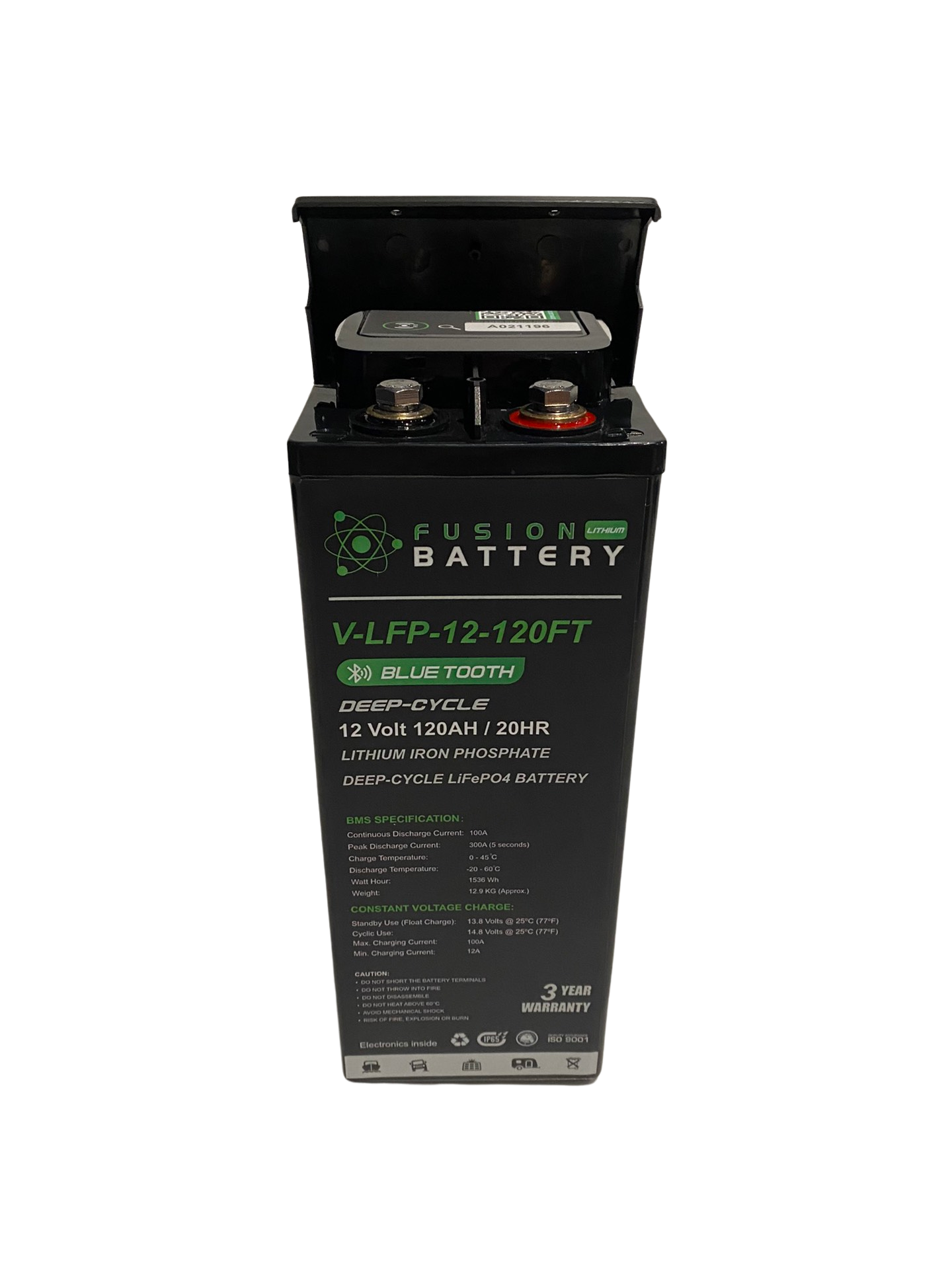 V-LFP-12-120FT | 12v 120AH Fusion Lithium Battery | Slim-Line Deep Cycle