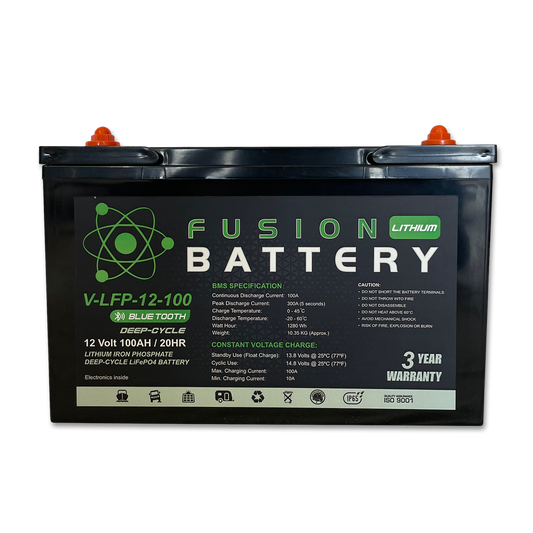 V-LFP-12-100 | 12v 100AH Fusion Lithium Battery | Deep Cycle