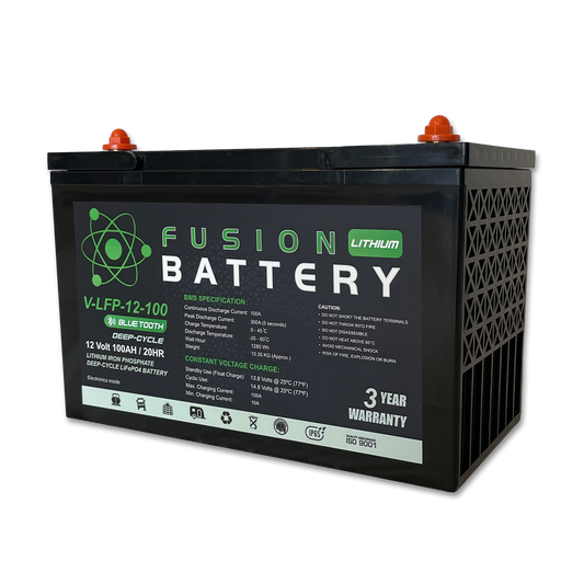 V-LFP-12-100 | 12v 100AH Fusion Lithium Battery | Deep Cycle