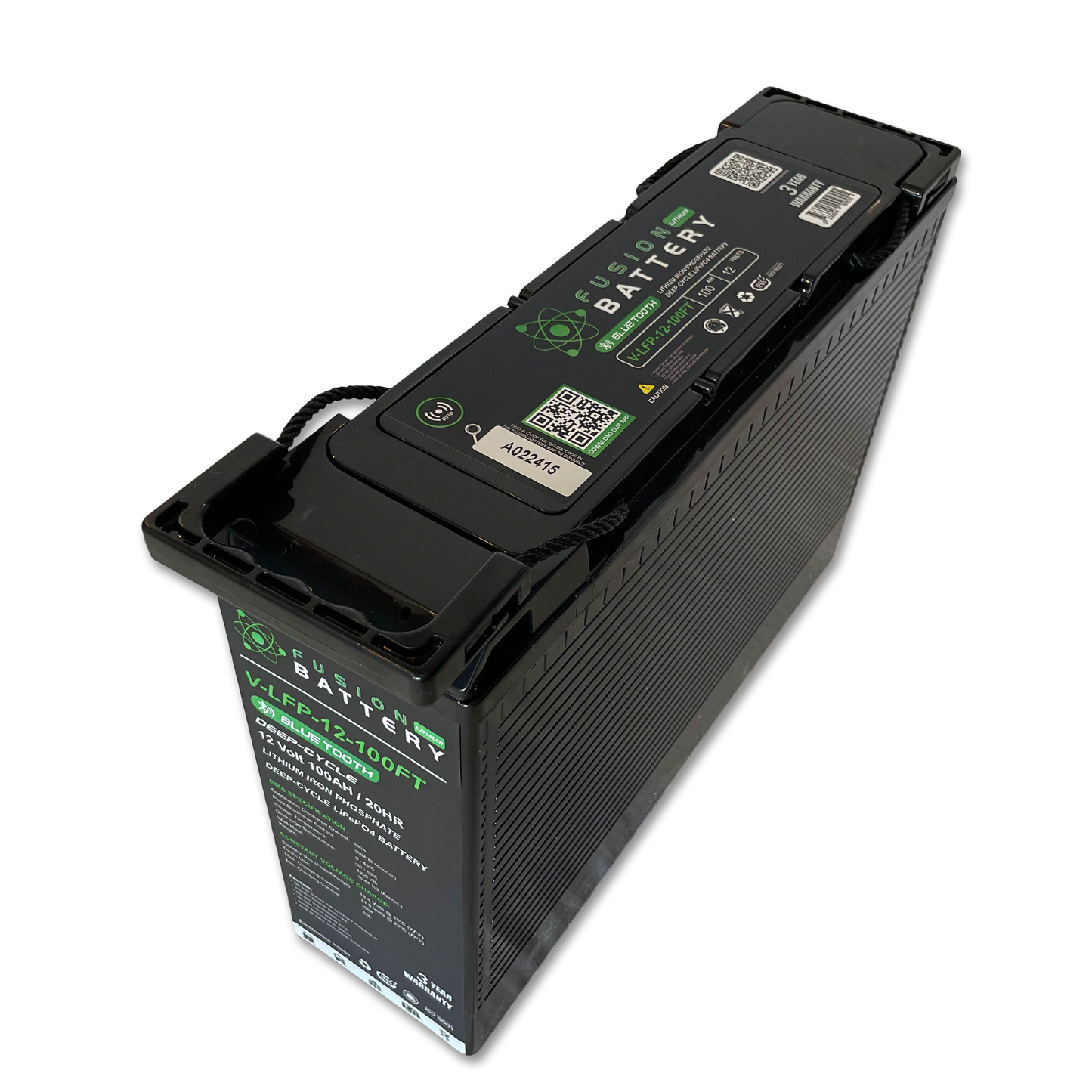 V-LFP-12-100FT | 12v 100AH Fusion Lithium Battery | Slim-Line Deep Cycle