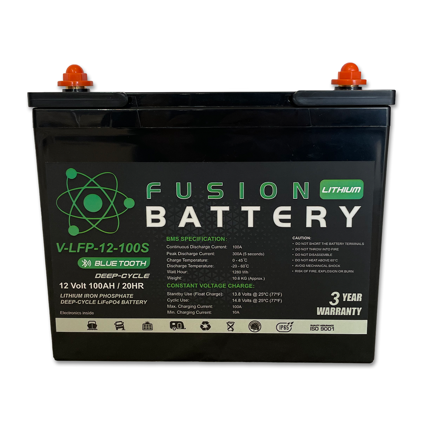 V-LFP-12-100S | 12v 100AH Fusion Lithium Battery | Deep Cycle