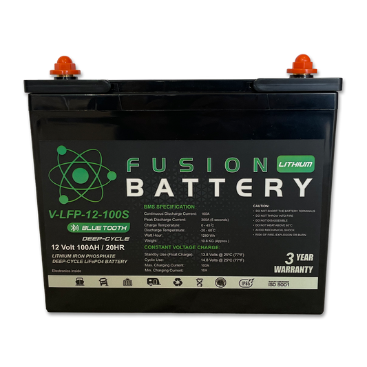 V-LFP-12-100S | 12v 100AH Fusion Lithium Battery | Deep Cycle