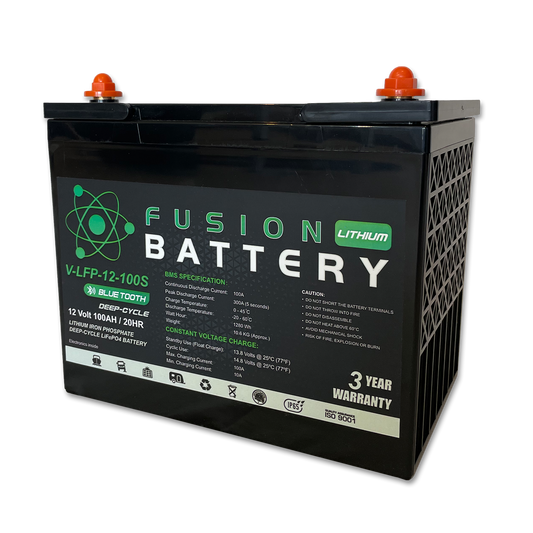 V-LFP-12-100S | 12v 100AH Fusion Lithium Battery | Deep Cycle