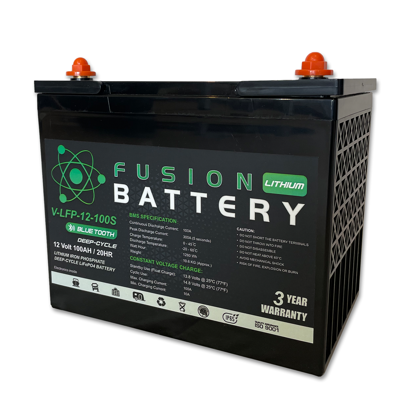 V-LFP-12-100S | 12v 100AH Fusion Lithium Battery | Deep Cycle
