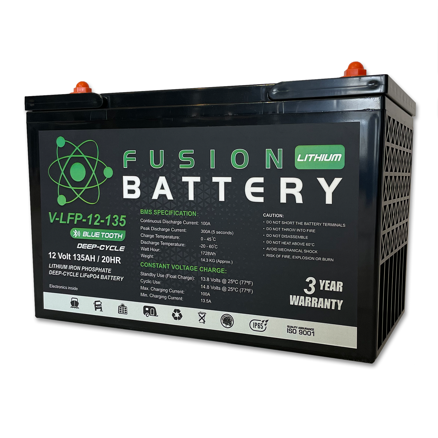 V-LFP-12-135 | 12v 135AH Fusion Lithium Battery | Deep Cycle
