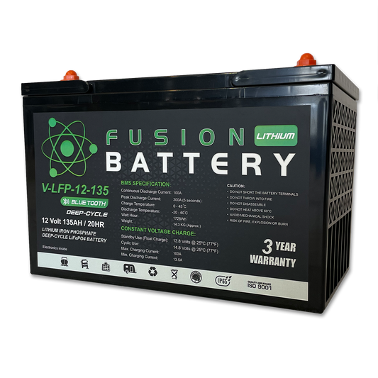 V-LFP-12-135 | 12v 135AH Fusion Lithium Battery | Deep Cycle