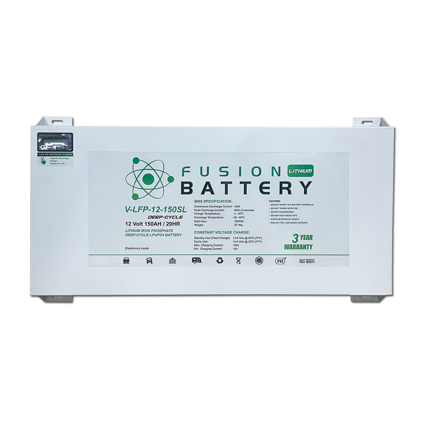 V-LFP-12-150SL | 12v 150AH Fusion Lithium Battery | Deep Cycle